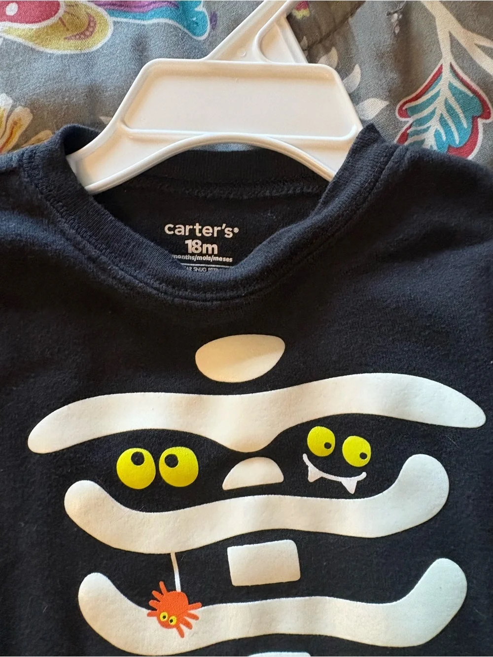 Carter's Black Kids Skeleton Pajama Set - matching 5T and 18 months